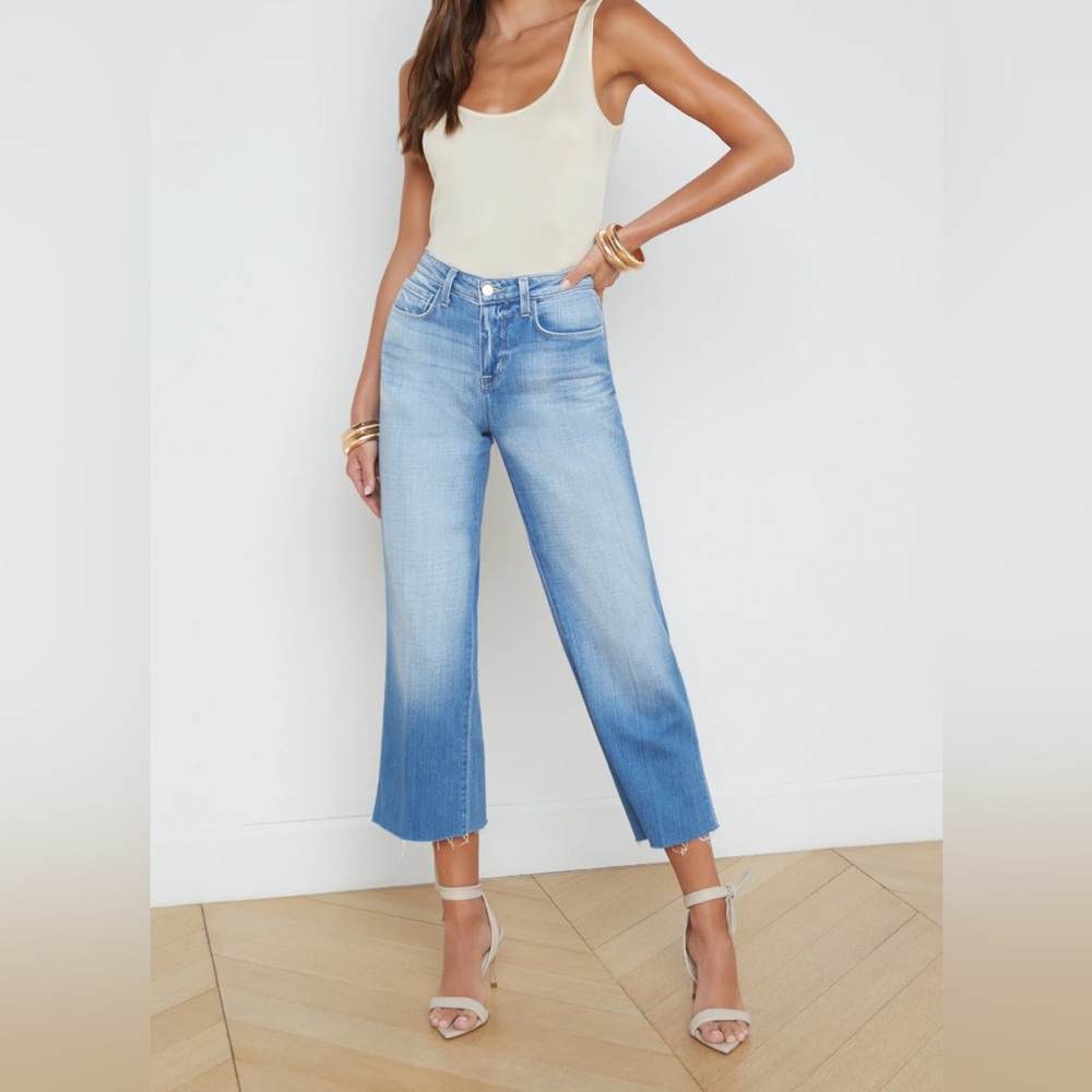 NWT- L’Agence- wide leg cropped jeans- size 26